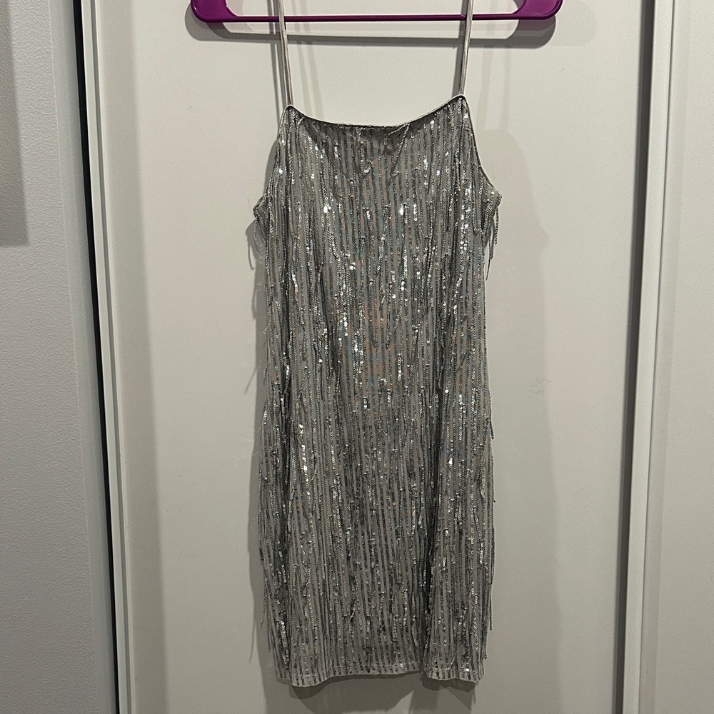 Silver Sequin Dress Small